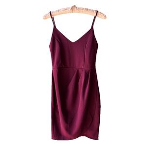 LULUS Forever Your Girl Plum Bodycon Wrap Dress Women's Small‎ Homecoming
